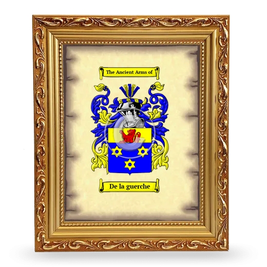 De la guerche Coat of Arms Framed - Gold